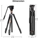 Cayer FP1450 Fluid Head Tripod, 75 inches Aluminium Video Tripod Cayer FP1450 Fluid Head Tripod, 75 inches Aluminium Video Tripod